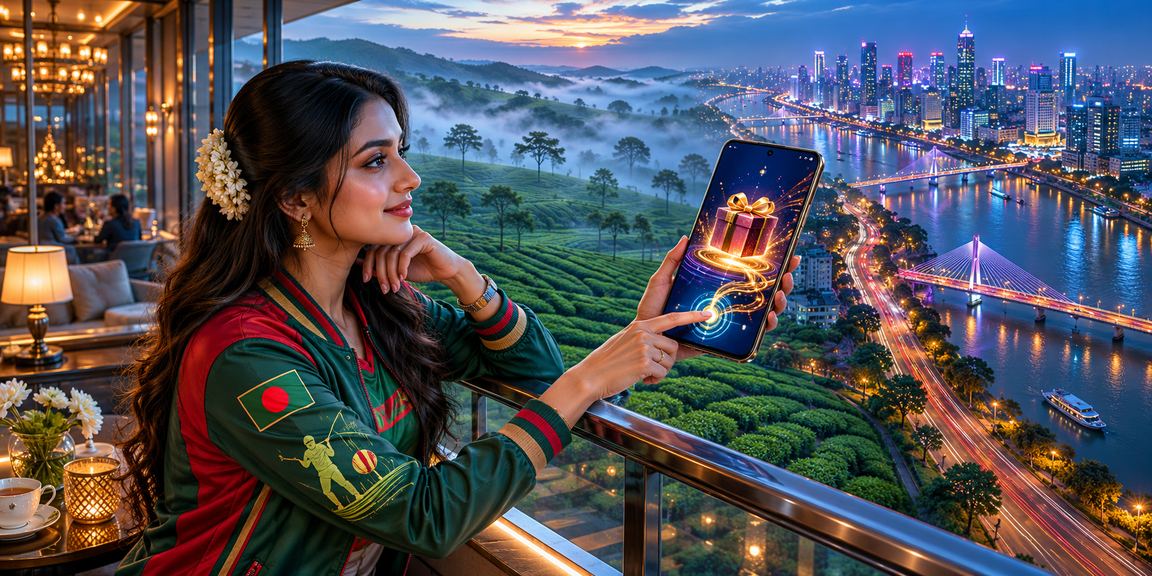 সিলেটের চা বাগানে মোবাইলে ক্রিকেট বেটিং করছেন একজন ব্যবহারকারী